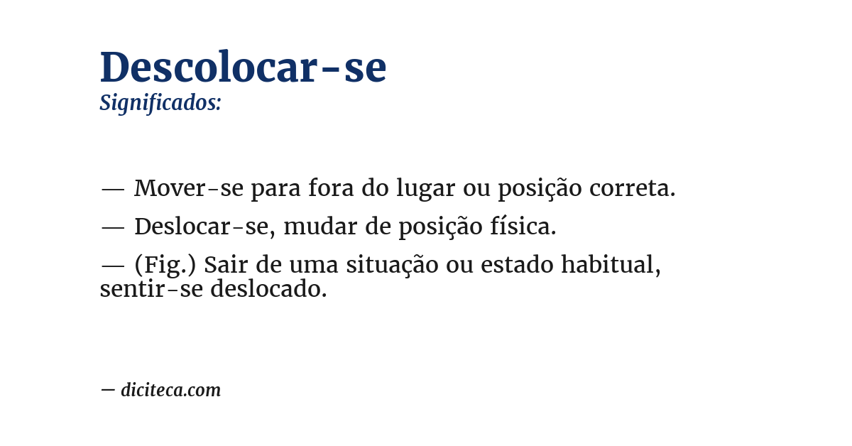 Significado de descolocar-se