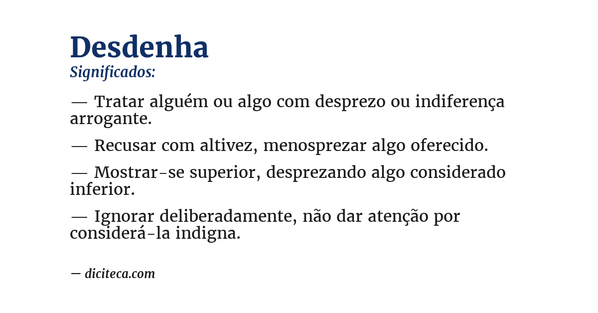 Significado de desdenha