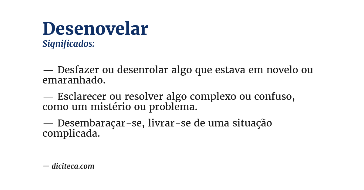 Significado de desenovelar