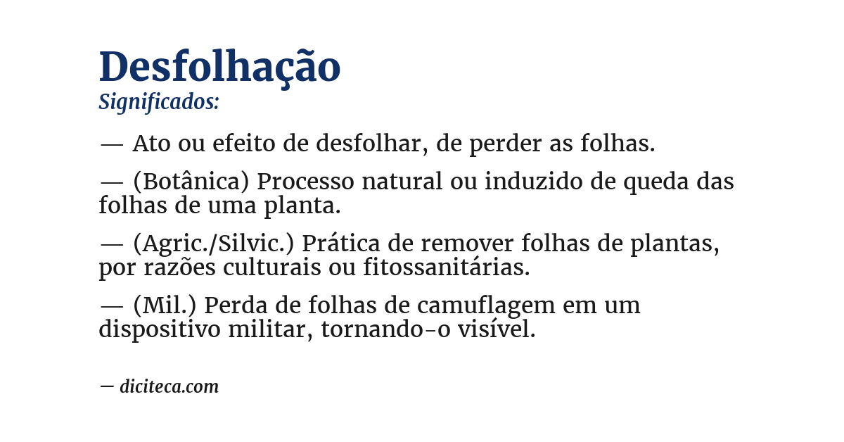 Significado de desfolhação