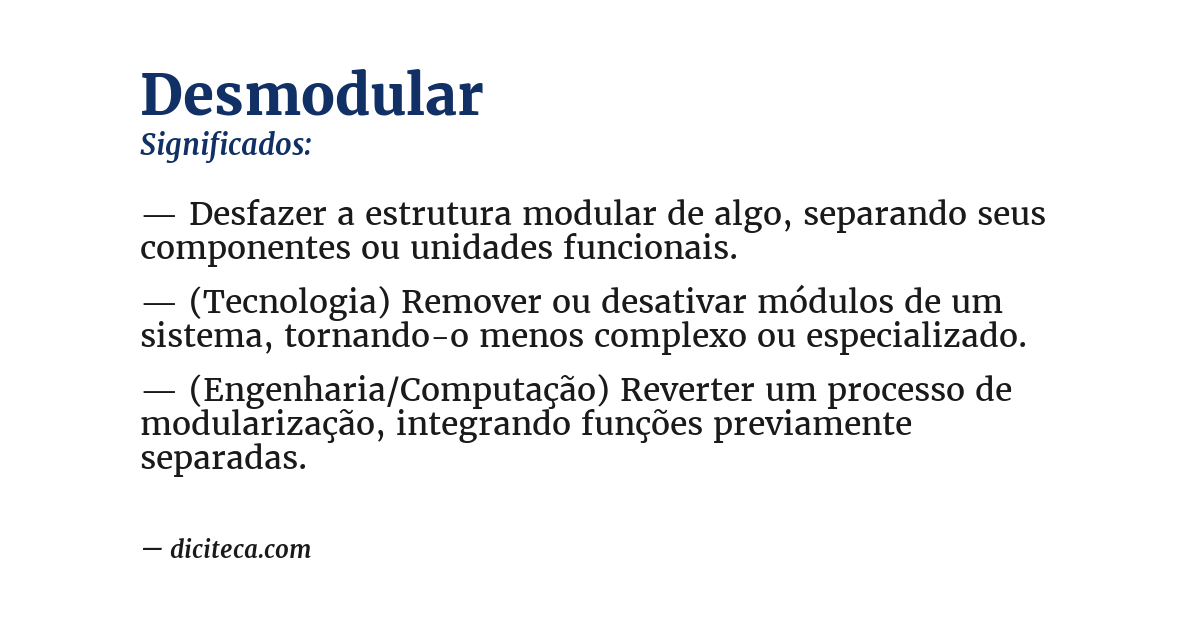 Significado de desmodular