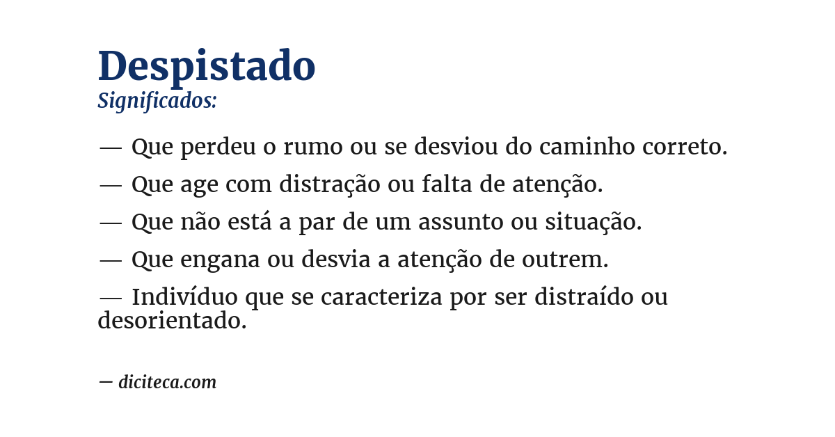 Significado de despistado