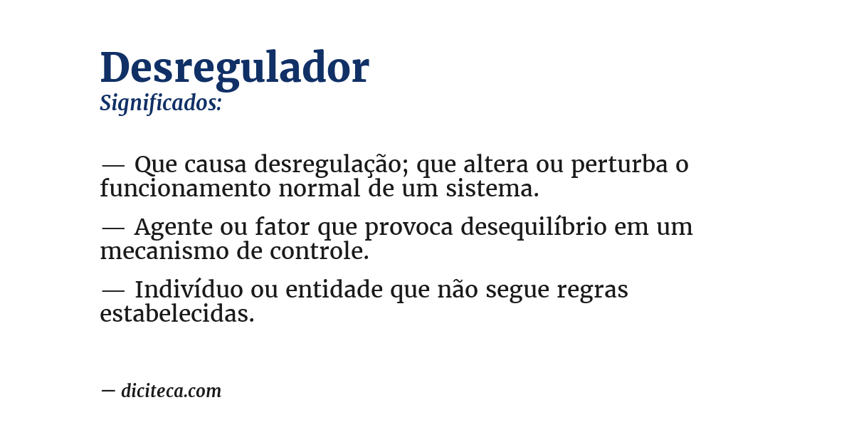 Significado de desregulador