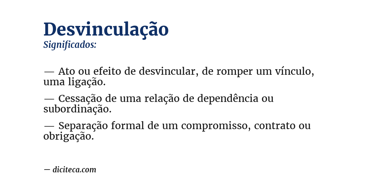 Significado de desvinculação