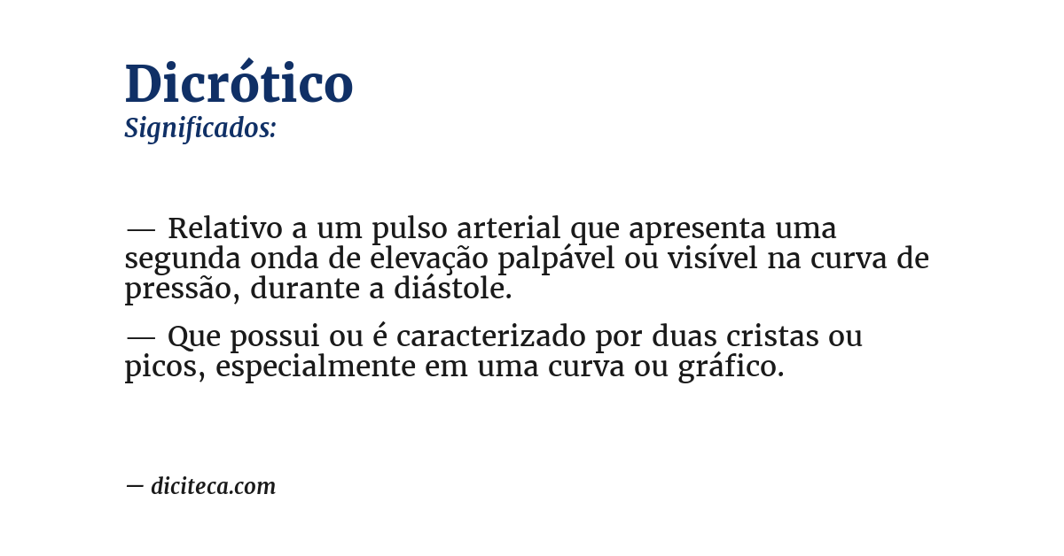 Significado de dicrótico
