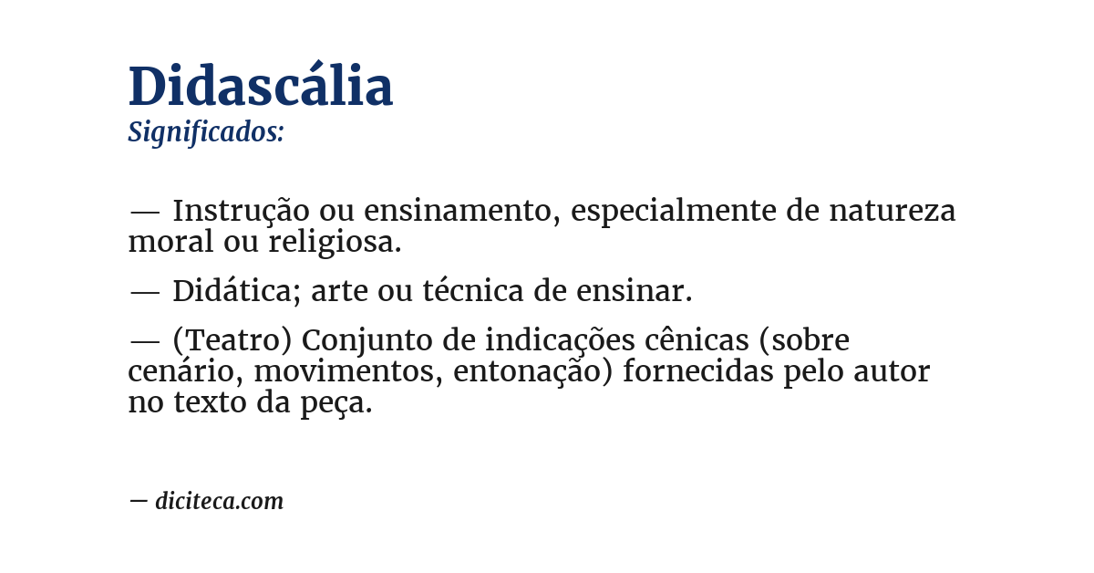 Significado de didascália