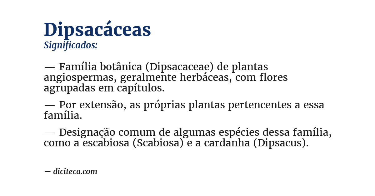 Significado de dipsacáceas