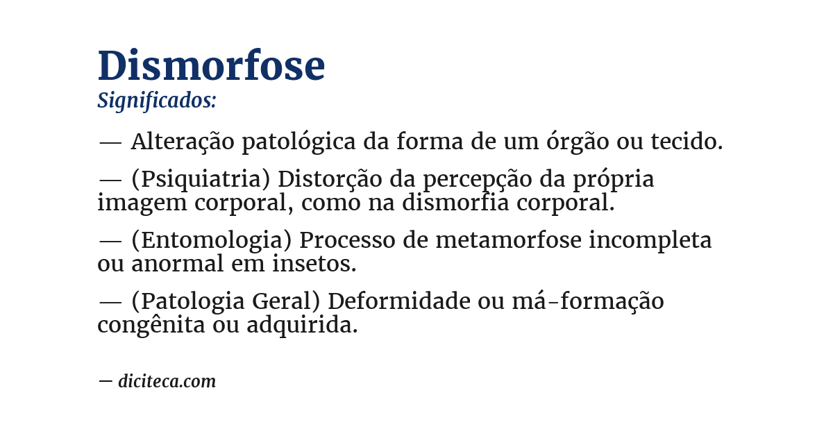 Significado de dismorfose