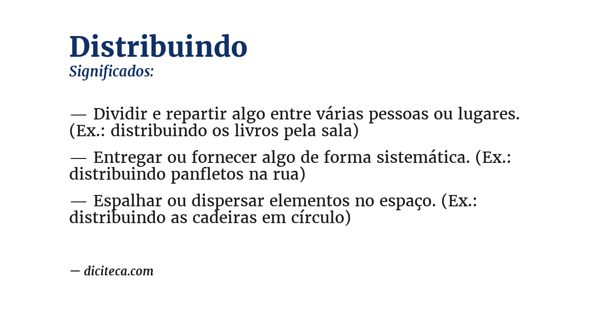 Significado de distribuindo