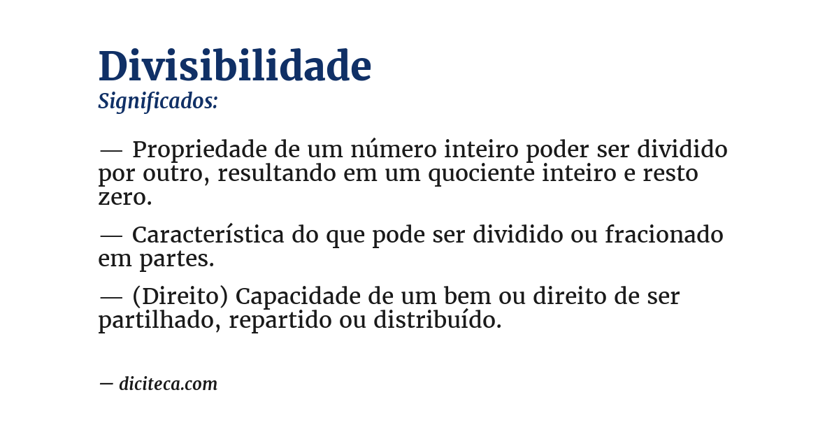 Significado de divisibilidade