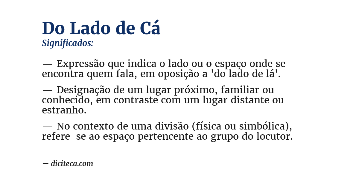 Significado de do lado de cá