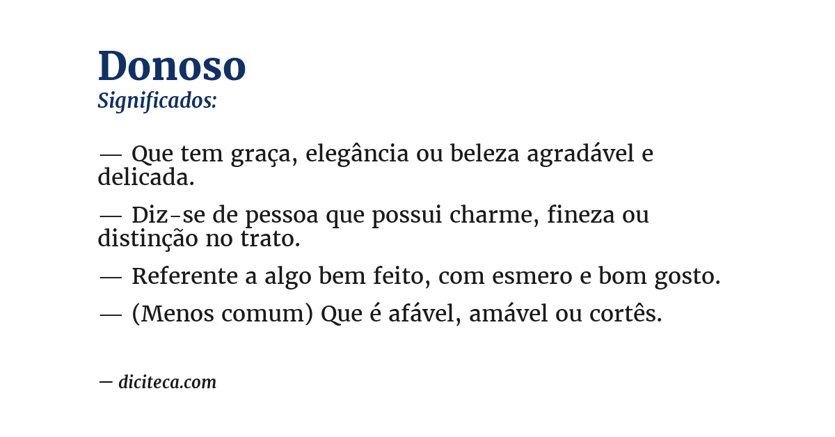 Significado de donoso