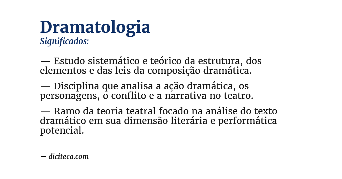Significado de dramatologia