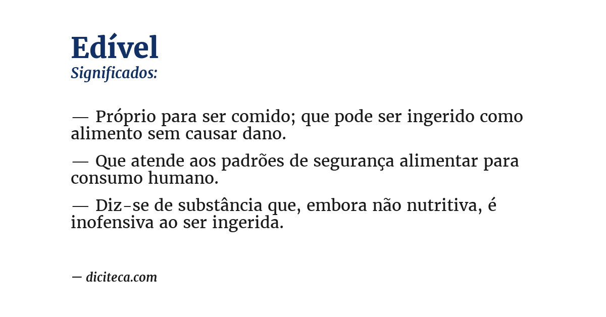 Significado de edível