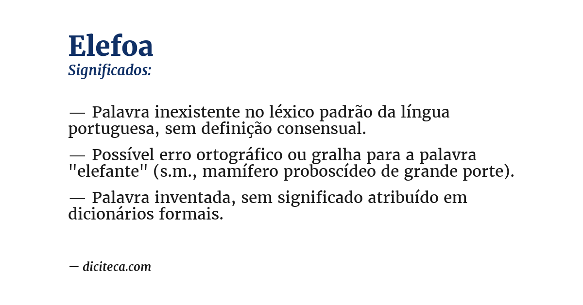 Significado de elefoa
