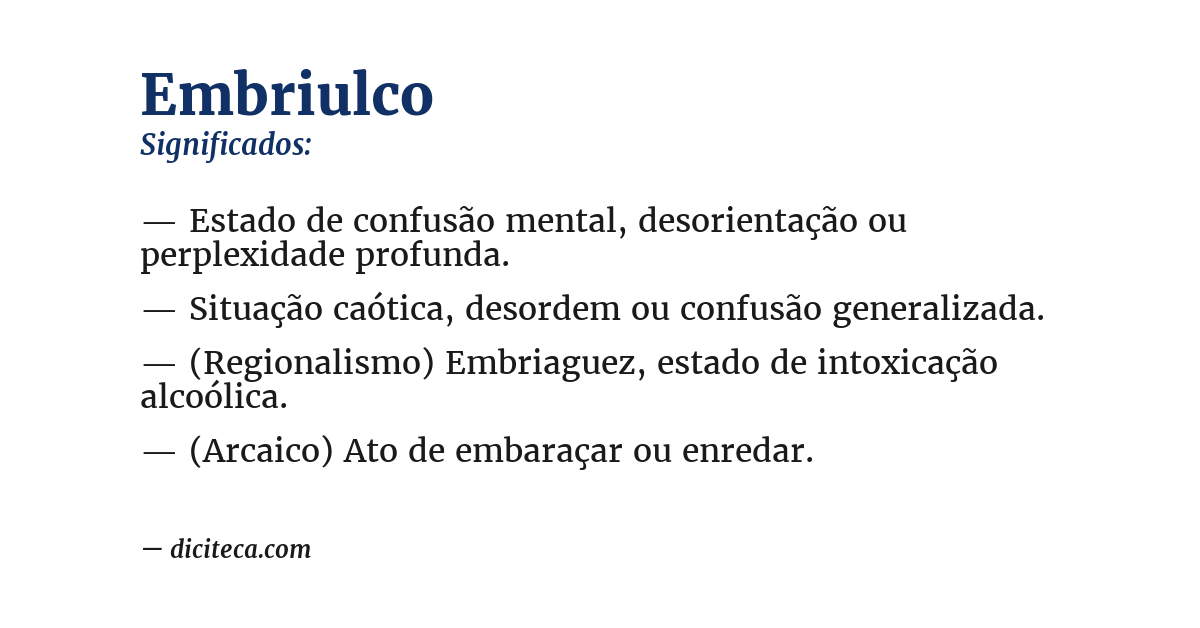 Significado de embriulco
