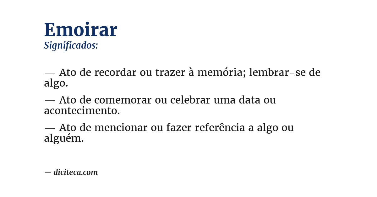 Significado de emoirar