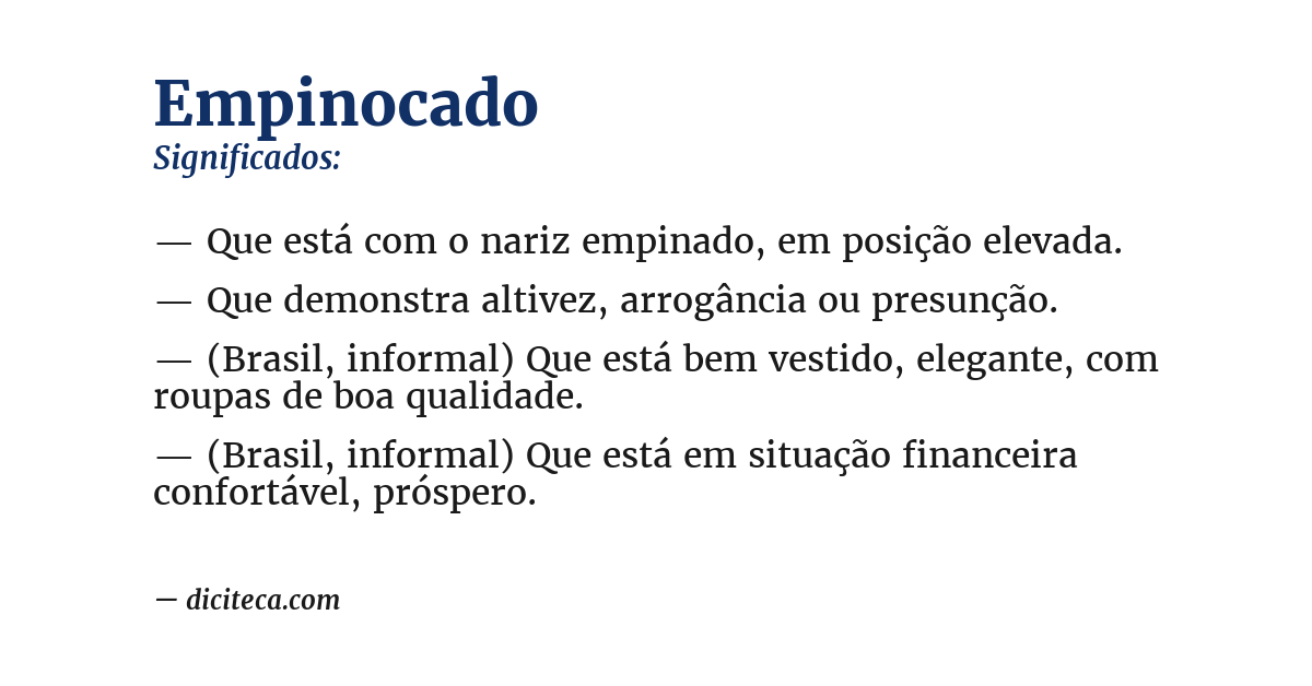 Significado de empinocado