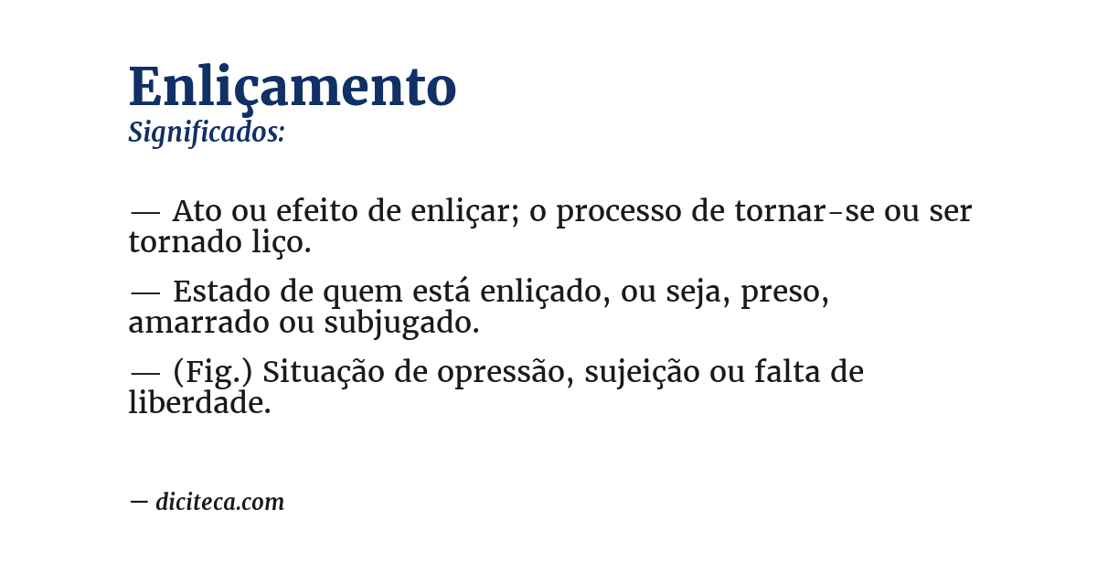 Significado de enliçamento
