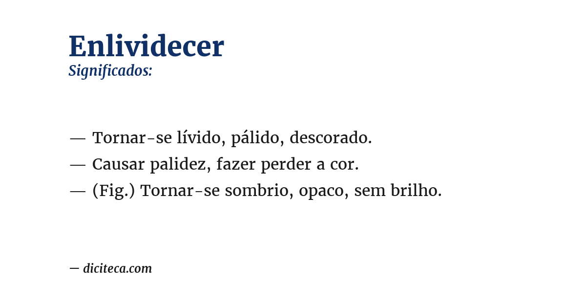 Significado de enlividecer