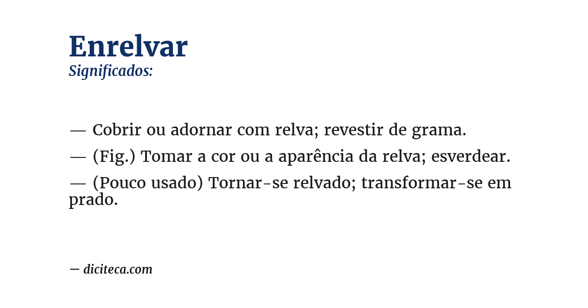 Significado de enrelvar