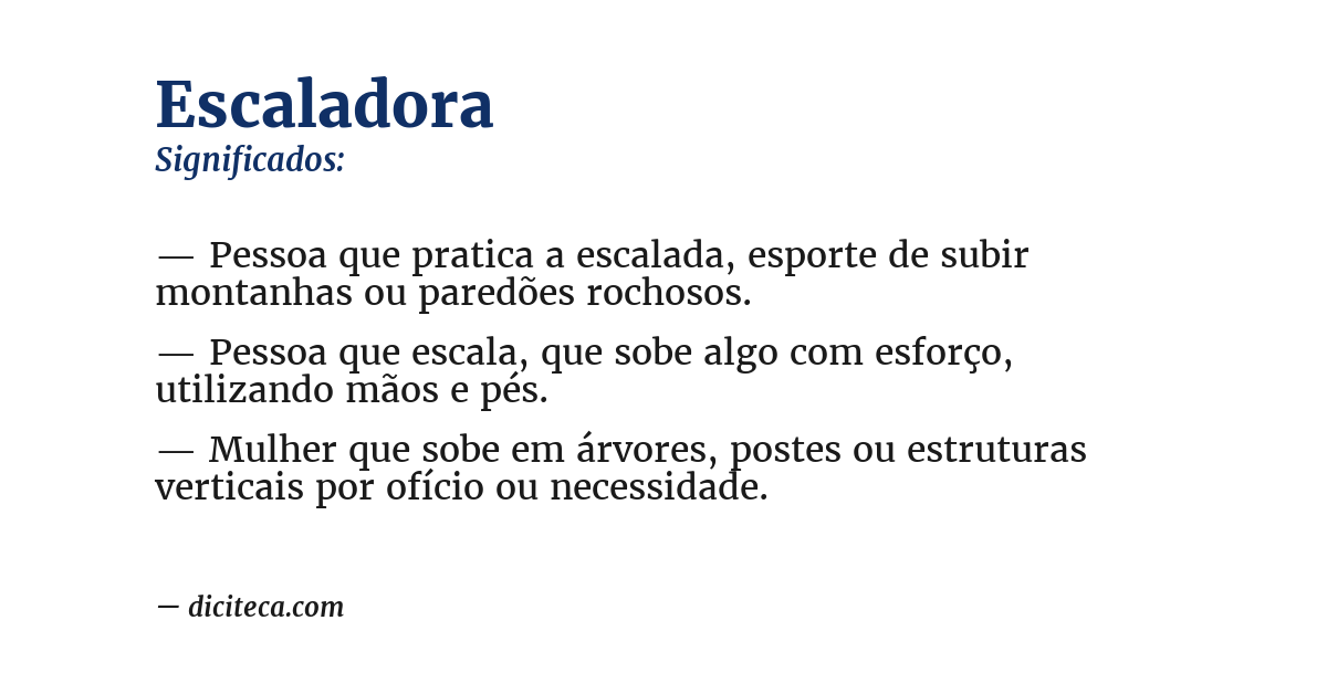 Significado de escaladora