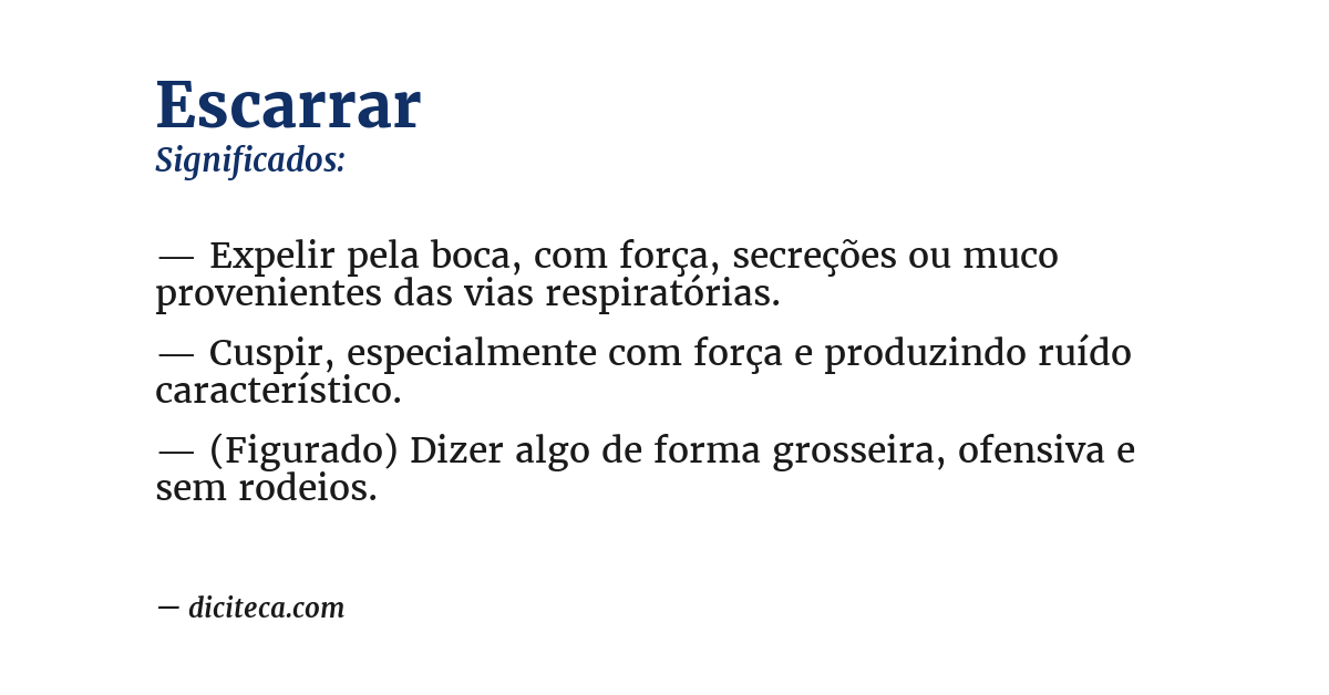 Significado de escarrar