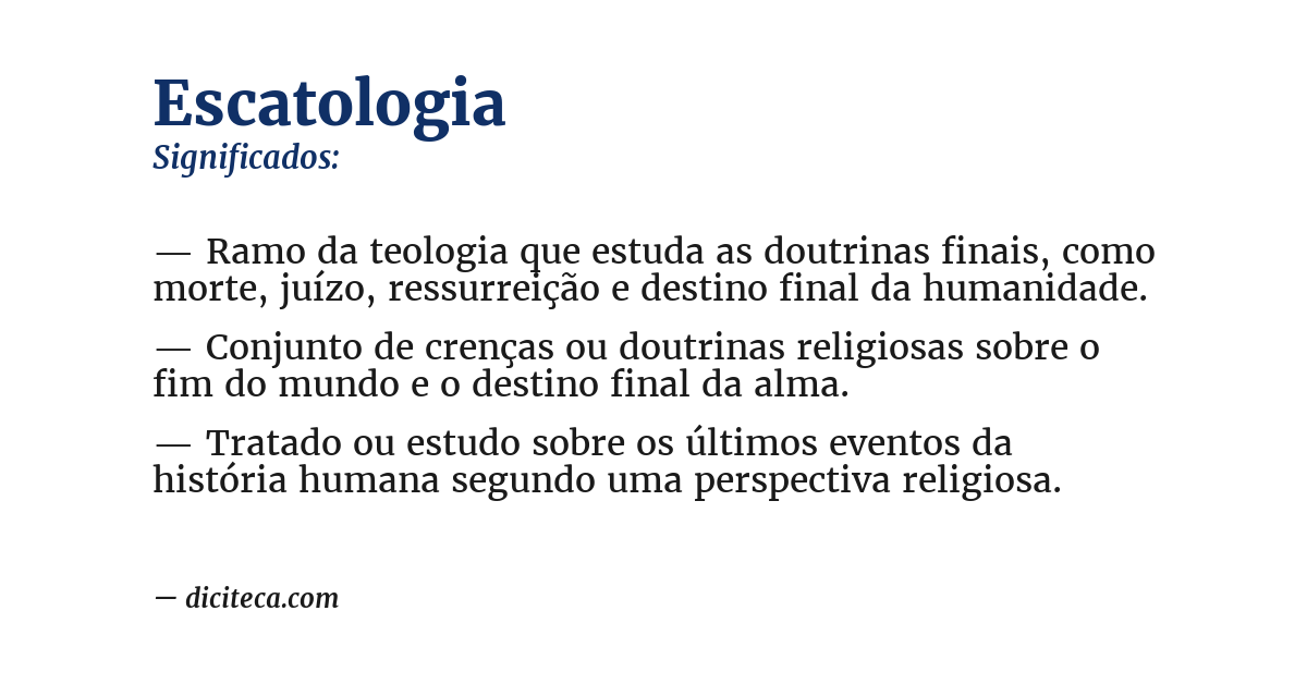 Significado de escatologia