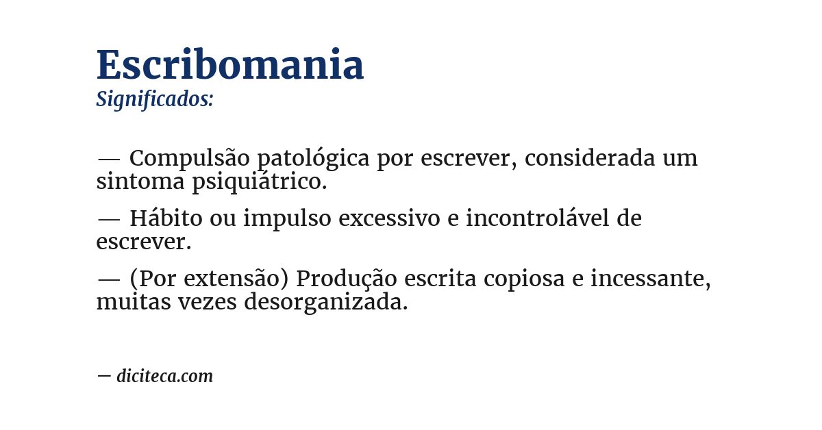 Significado de escribomania