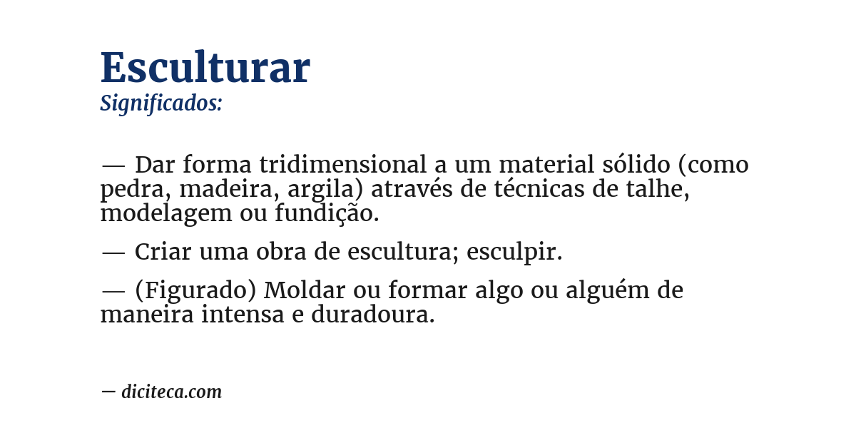 Significado de esculturar