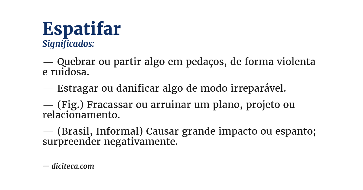 Significado de espatifar