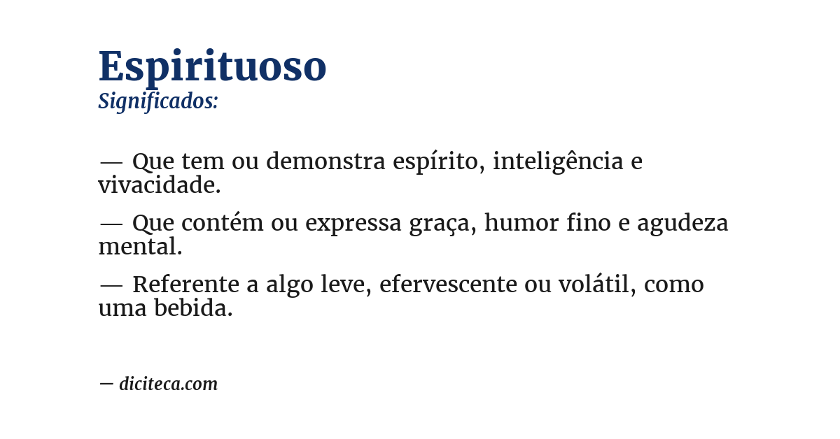 Significado de espirituoso