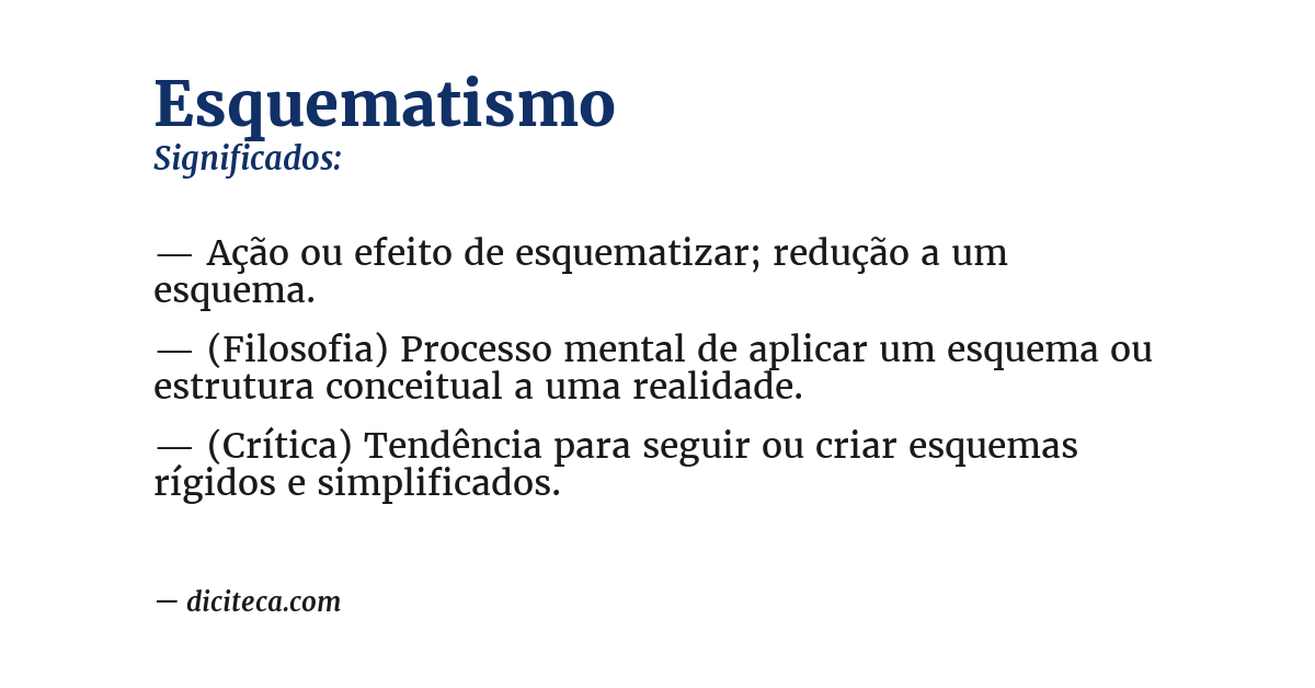 Significado de esquematismo