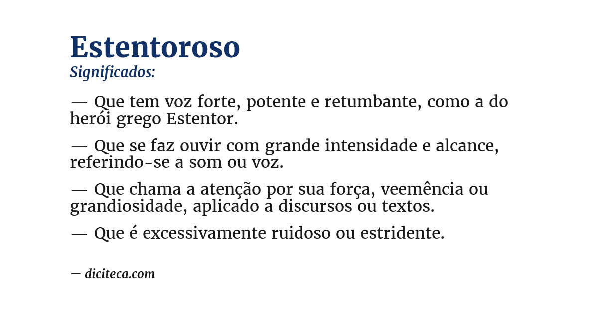 Significado de estentoroso