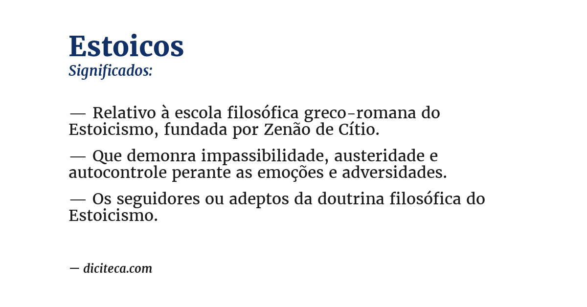 Significado de estoicos