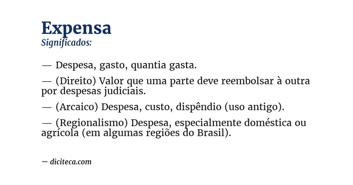 Significado de expensa