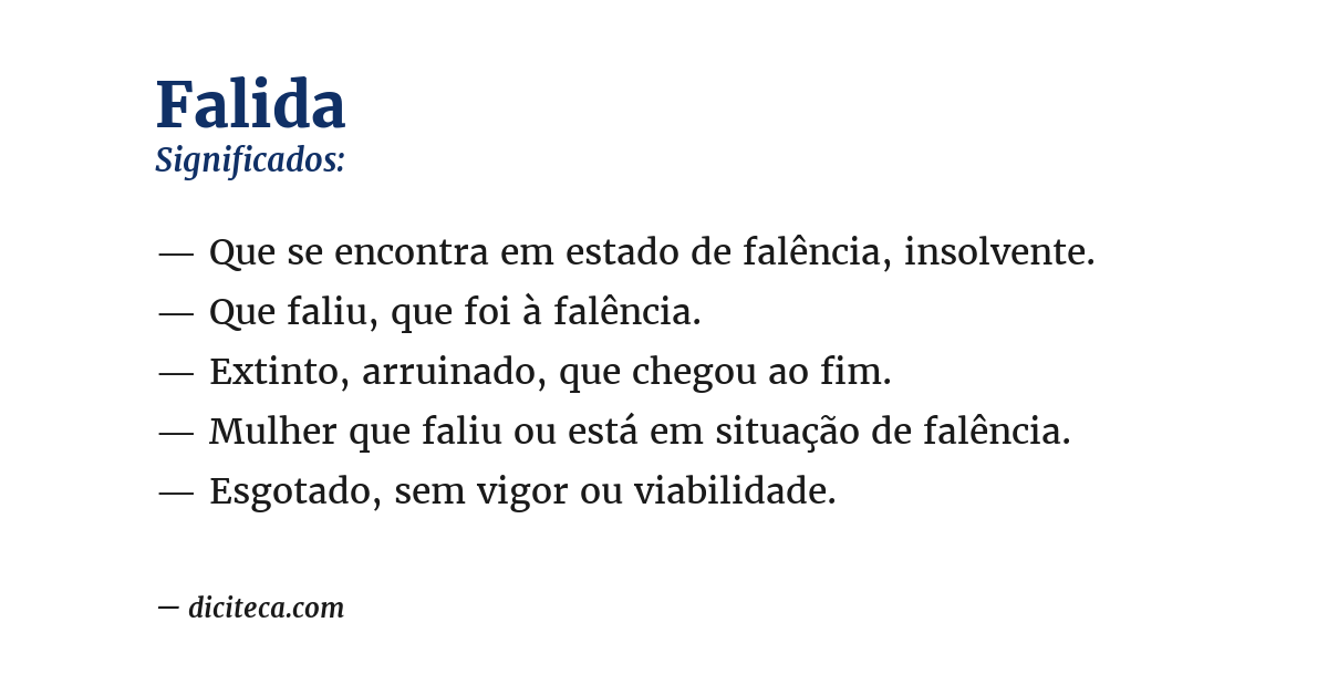 Significado de falida