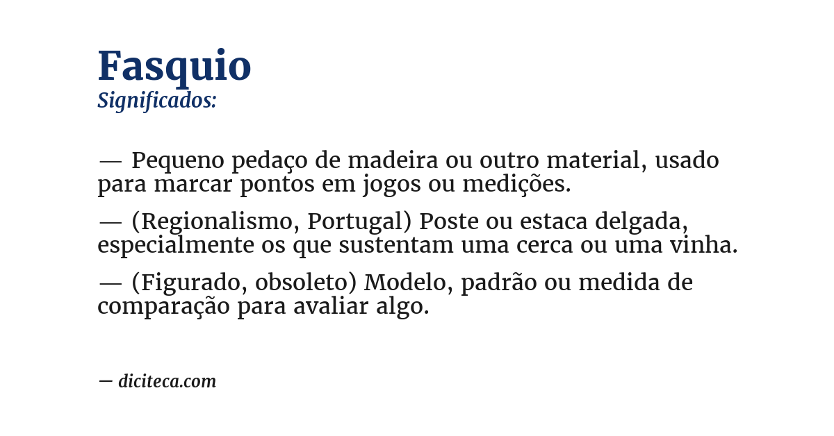 Significado de fasquio