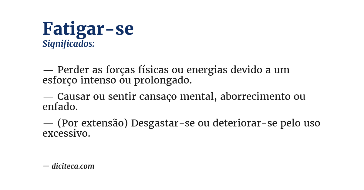 Significado de fatigar-se