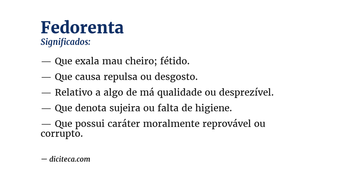 Significado de fedorenta
