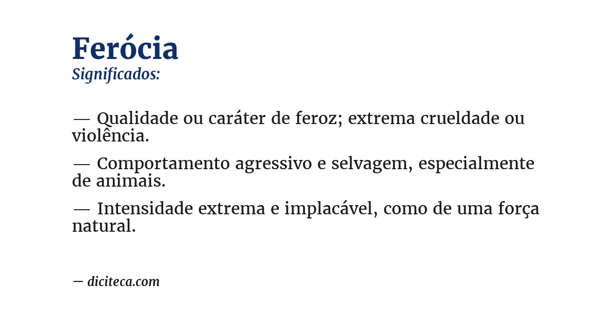 Significado de ferócia
