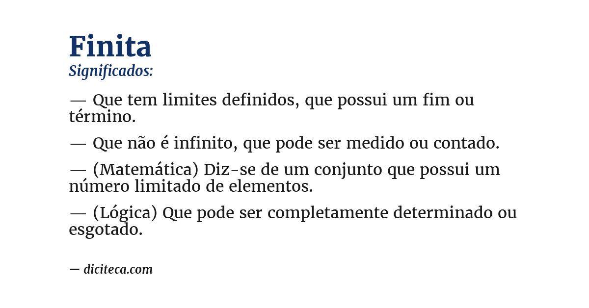 Significado de finita