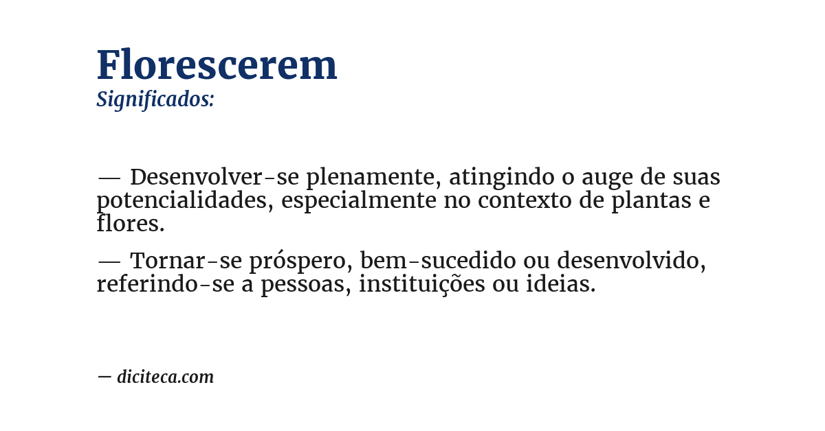 Significado de florescerem