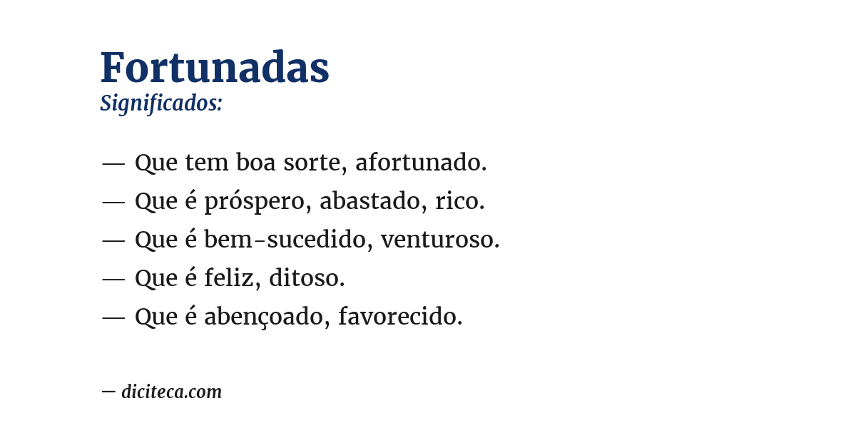 Significado de fortunadas