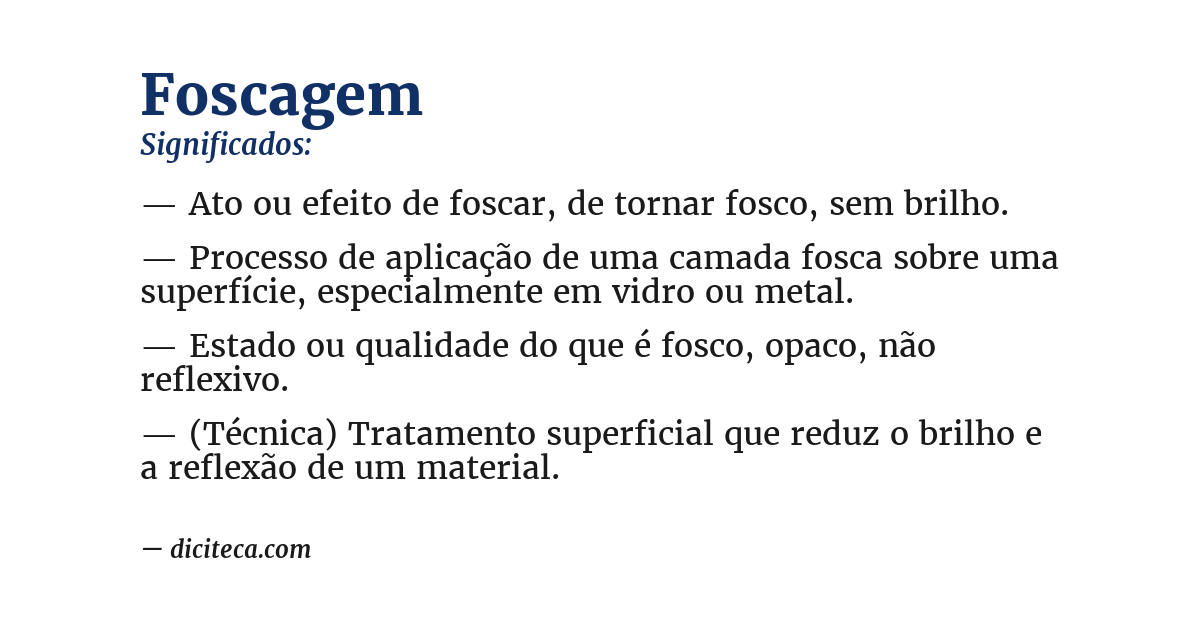 Significado de foscagem