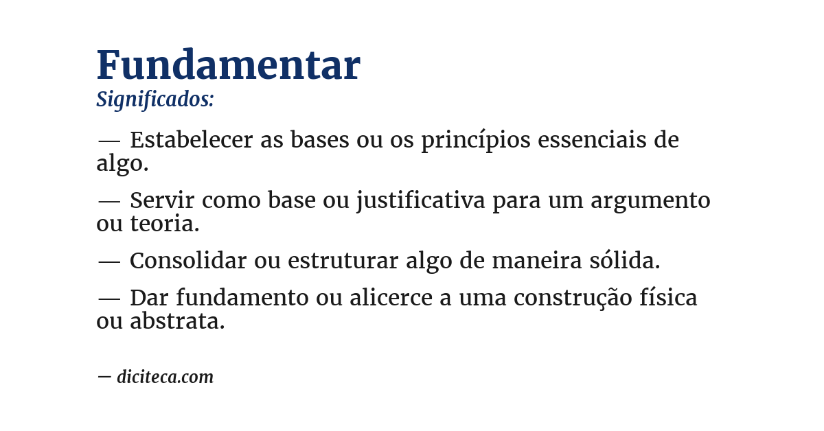 Significado de fundamentar