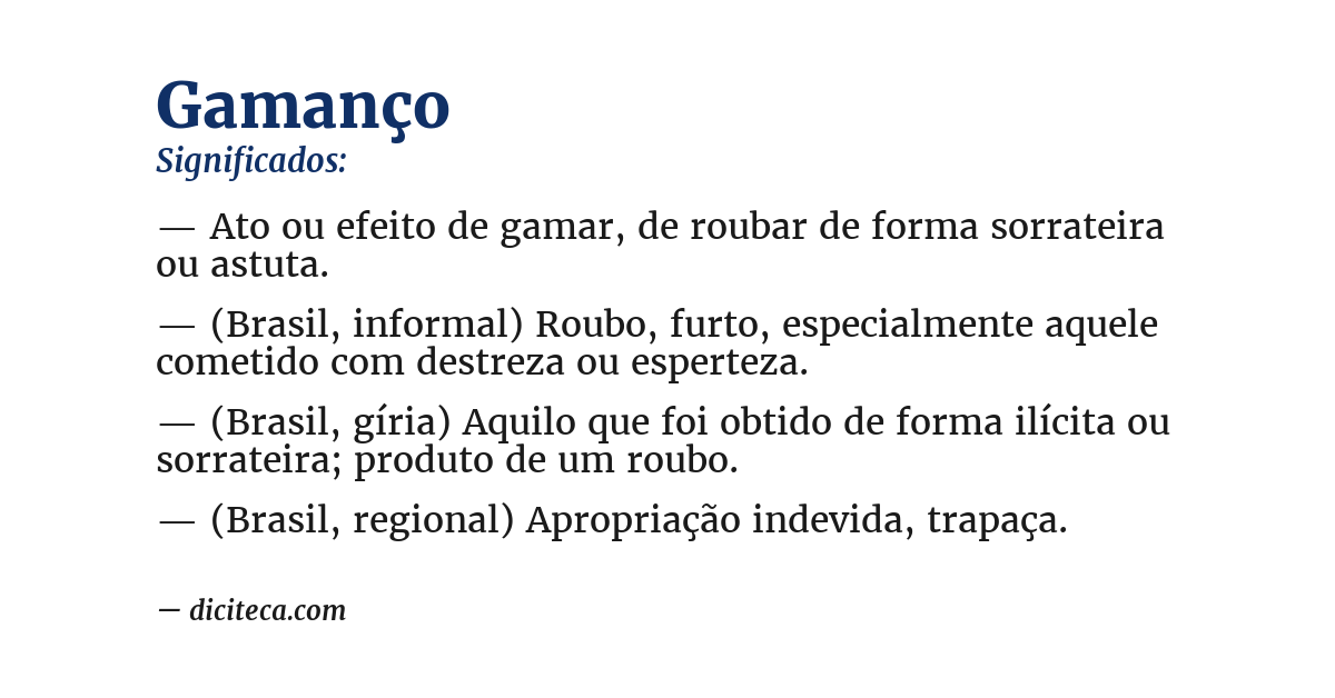 Significado de gamanço