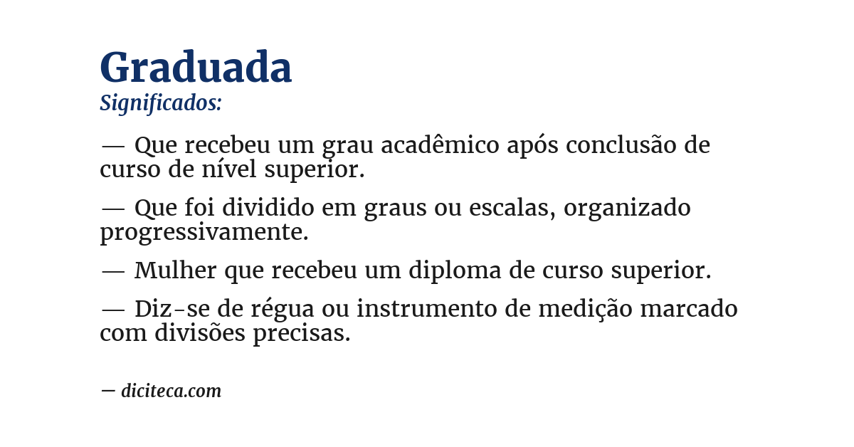 Significado de graduada