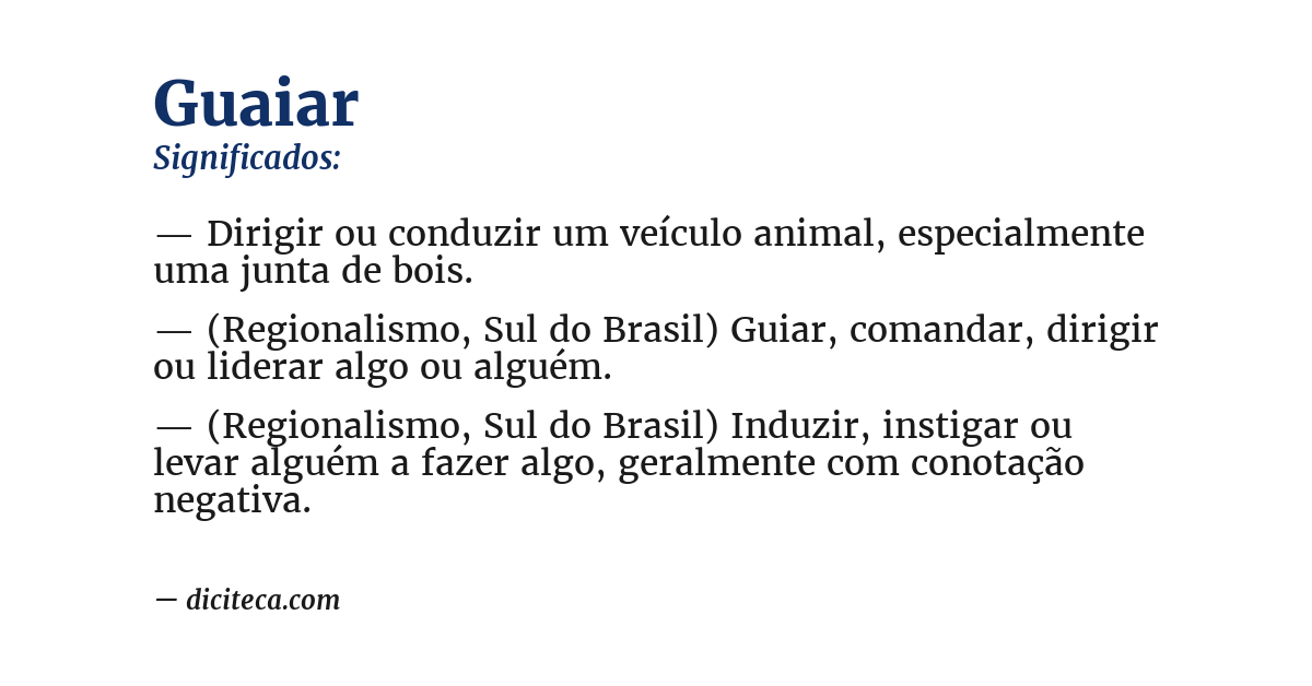 Significado de guaiar