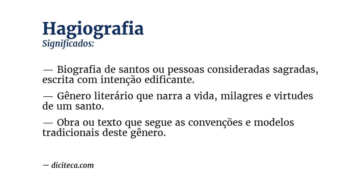 Significado de hagiografia